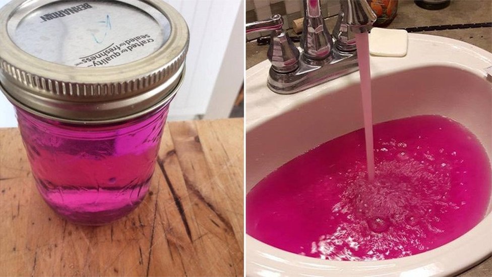 The reason why this entire Canadian town's water turned hot pink - CBS News