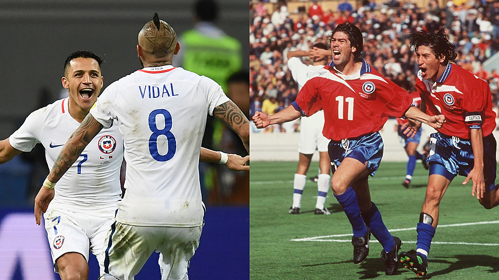 En Chile hay división de generaciones entre los que optan por los bicampeones de América y los que prefieren a la dupla de Zamorano y Salas. Jugadores chilenos