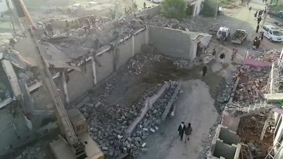 مركز الاعتقال في صعدة بعد الضربة الجوية الجمعة 21/1/2021