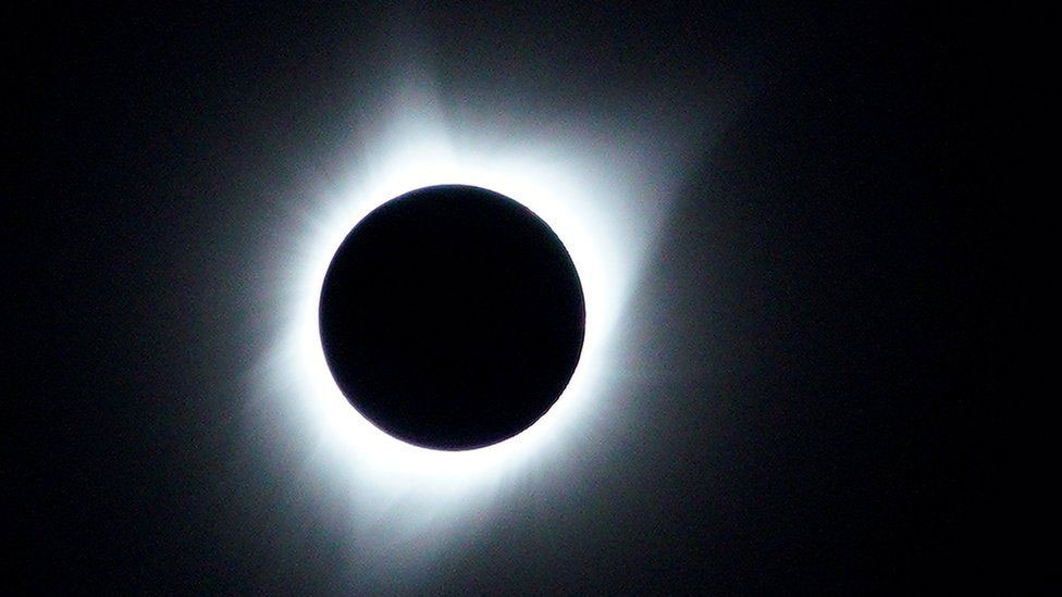 Gracias al eclipse total esta semana pudo verse claramente la corona del Sol. El eclipse total del Sol del 21 de agosto pasado.