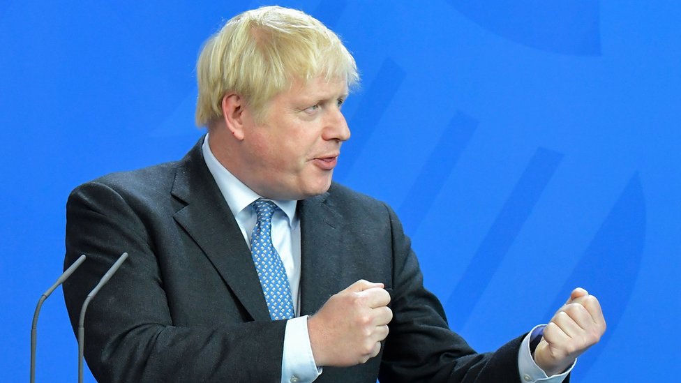 約翰遜在德國柏林會見記者（21/8/2019）