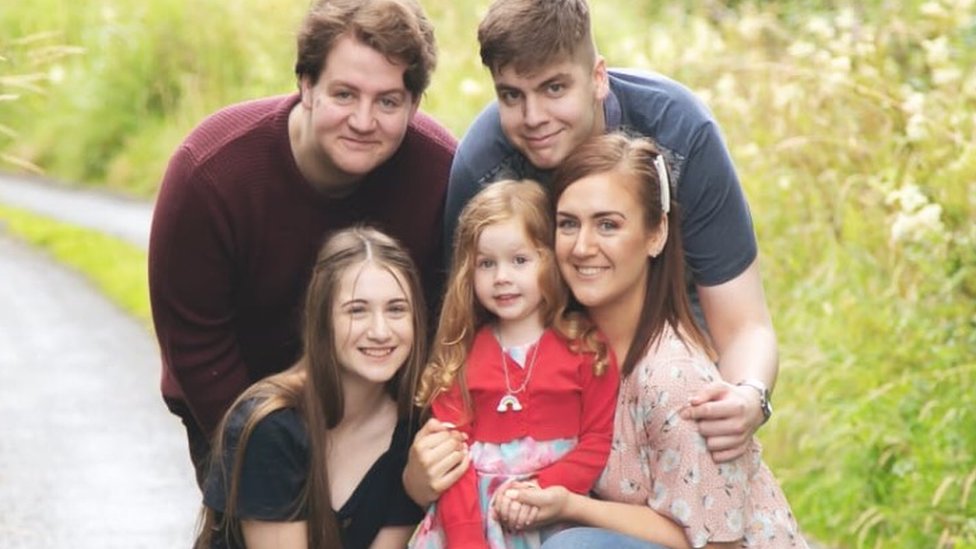 Cathal Mulchrone with his siblings