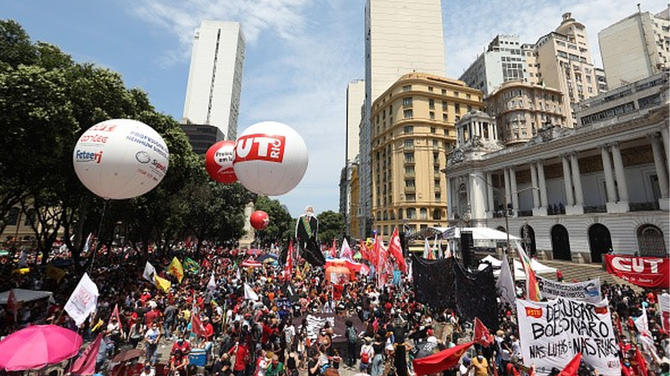 Manifestação contra Jair Bolsonaro no Rio de Janeiro em 2 de outubro de 2021