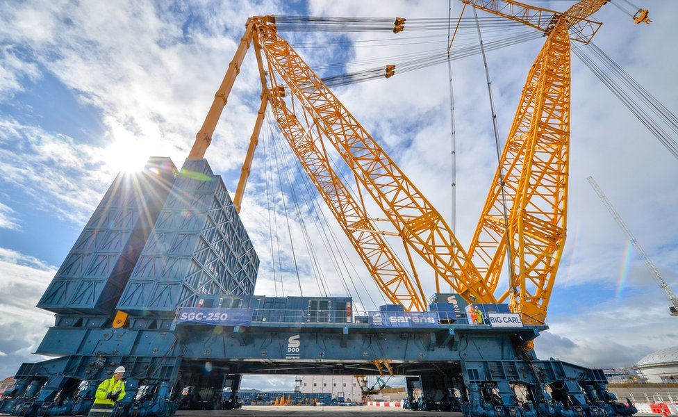 Hinkley Point World S Largest Crane Begins Work In Somerset Bbc News