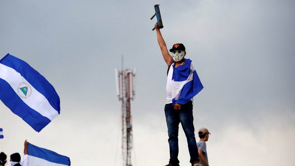 Manifestante antigubernamental en Nicaragua.