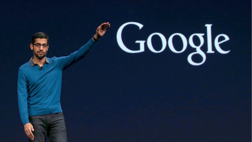 Google senior vice president of product Sundar Pichai delivers address during 2015 confernce