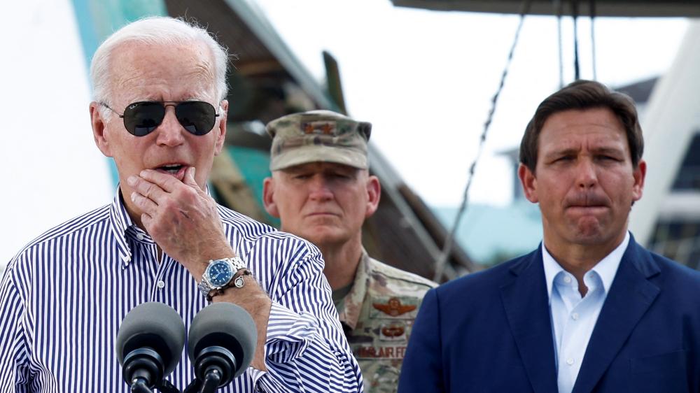 Rivals Biden and DeSantis project unity over Hurricane Ian