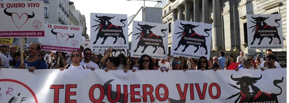 Сентябрь 2016 г. протест против корриды в Мадриде
