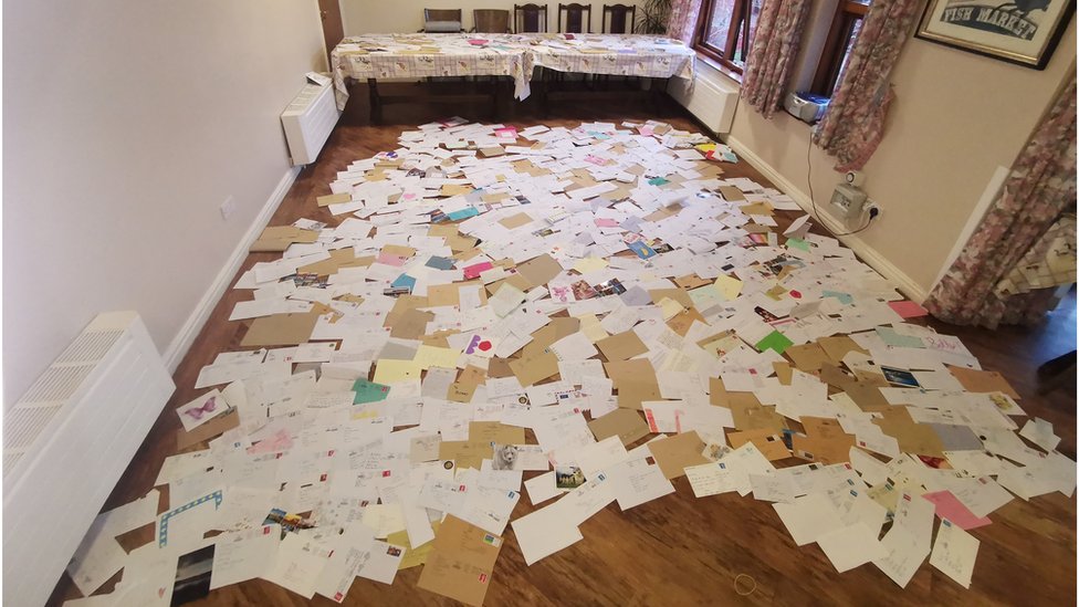 Letters scattered on the floor