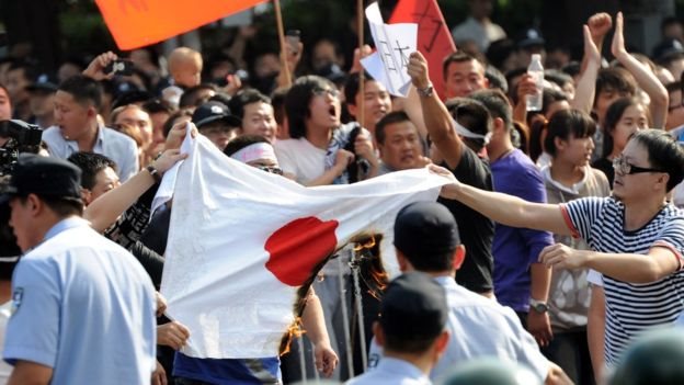 Unjuk rasa anti Jepang di Cina pada tahun 2012.