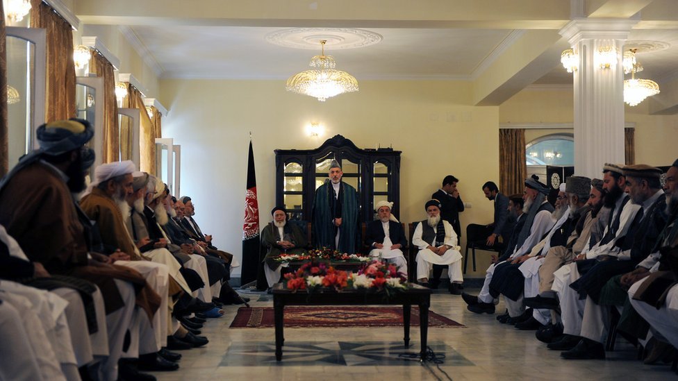 Бывший президент Афганистана Хамид Карзай на учреждении Совета мира
