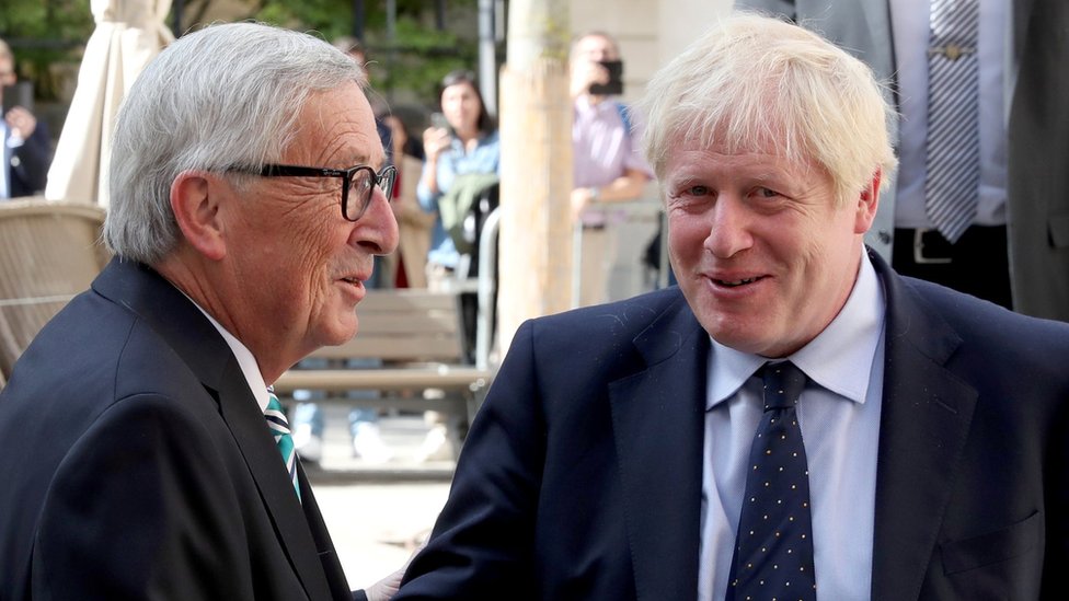 Boris Johnson y Jean Claude Juncker.