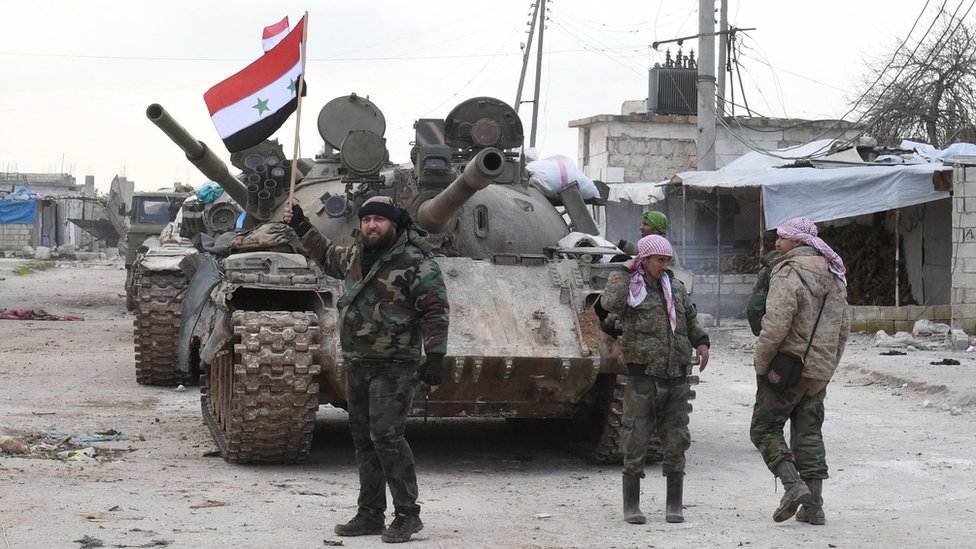 Сирийские правительственные войска в провинции Алеппо 10 февраля 2020 года