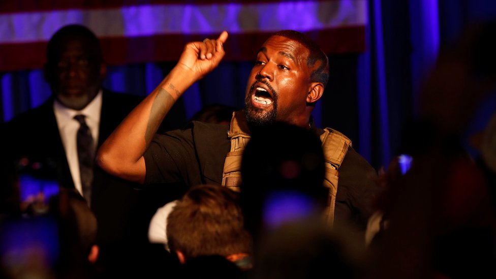 Kanye West at his first presidential rally