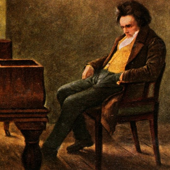 Ludwig van Beethoven, illustration from a cigarette card album, author unknown, preserved at the Pictures of German History collection