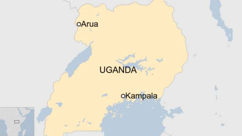 Map of Uganda showing Arua