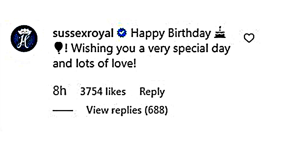 Герцог и герцогиня Сассекские поздравили своего племянника, принца Джорджа, с днем ??рождения в разделе комментариев поста в Instagram о Кенсингтонском дворце