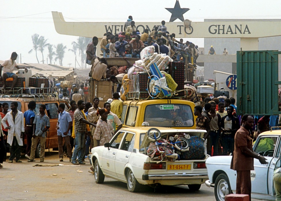 Ghanaians expelled from Nigeria at the Benin-Ghana border post - 1983