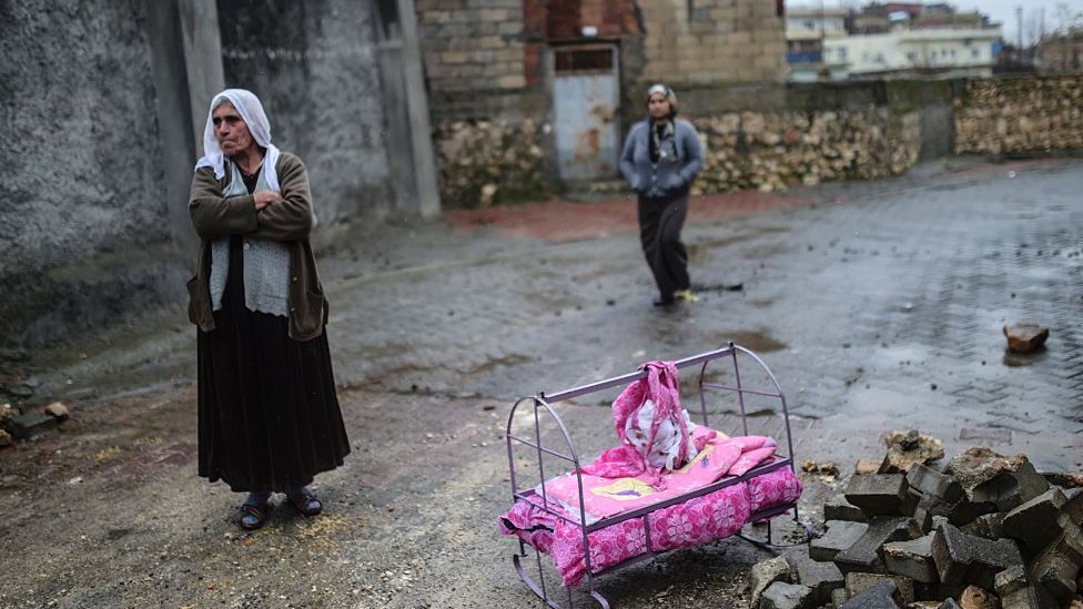 2015'te Mardin'deki sokağa çıkma yasakları sırasında çekilen bir fotoğraf