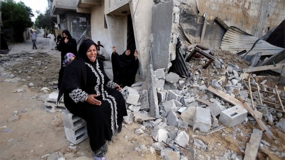Warga Palestina di Khan Younis, Gaza (21/07/14)