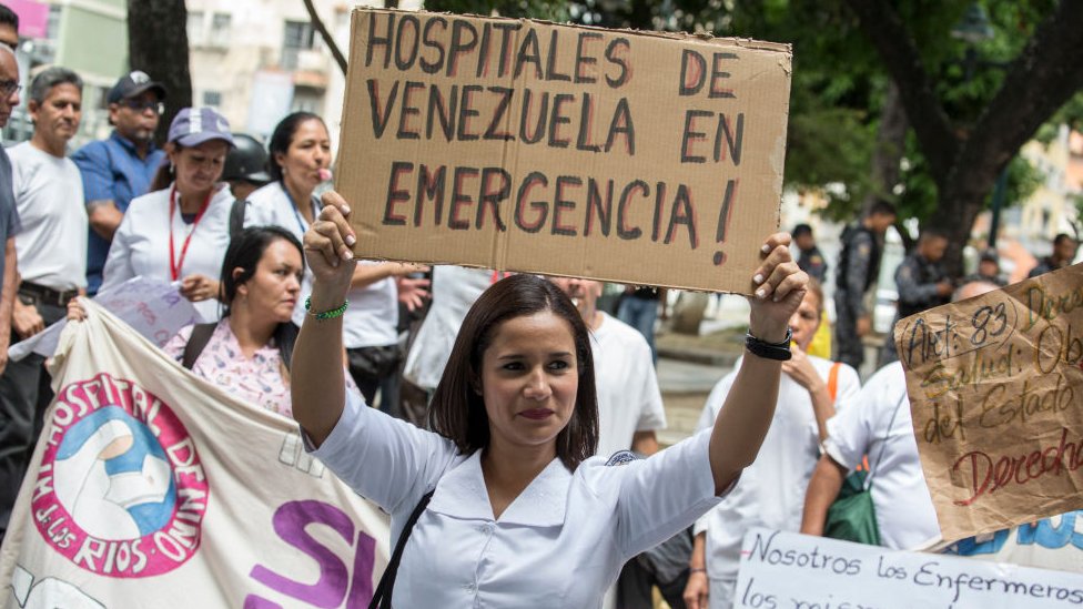 Protesta en Venezuela por la crisis hospitalaria