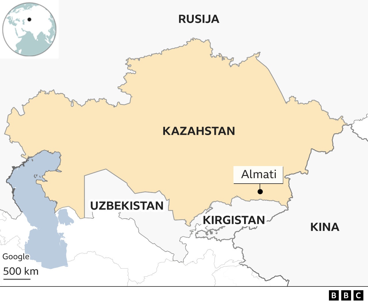 Kazahstan mapa