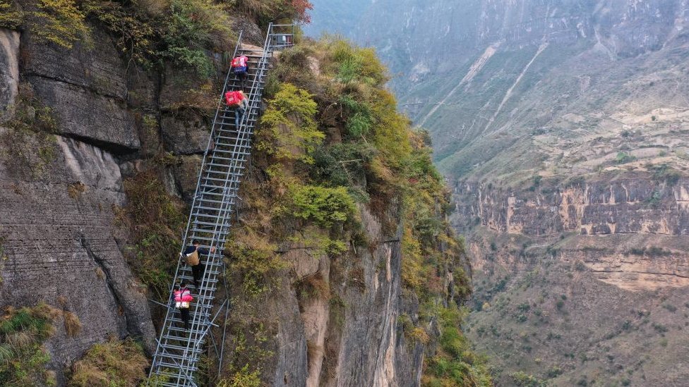 Villagers Living On Cliff Shop Online In Liangshan