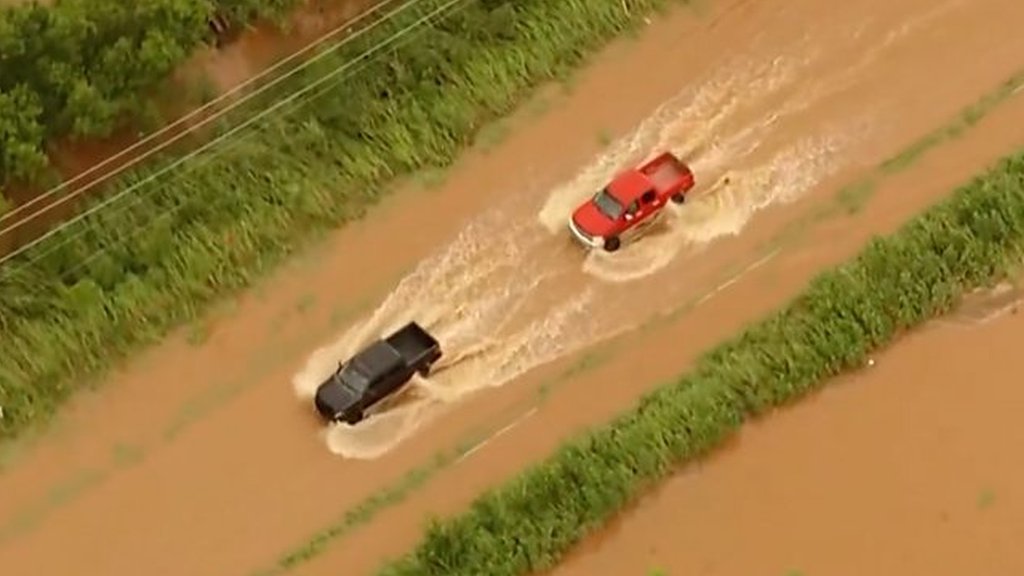 Oklahoma floods: Aerial footage shows vast scale of storm damage