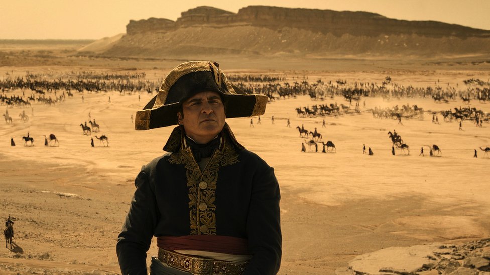 Napoleon in front of a desert backdrop