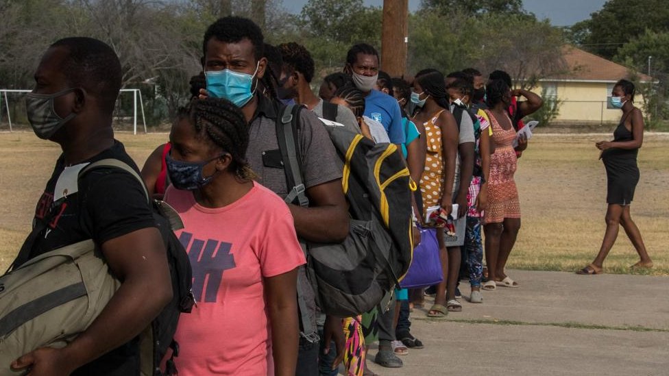 Imigrantes haitianos em Del Rio