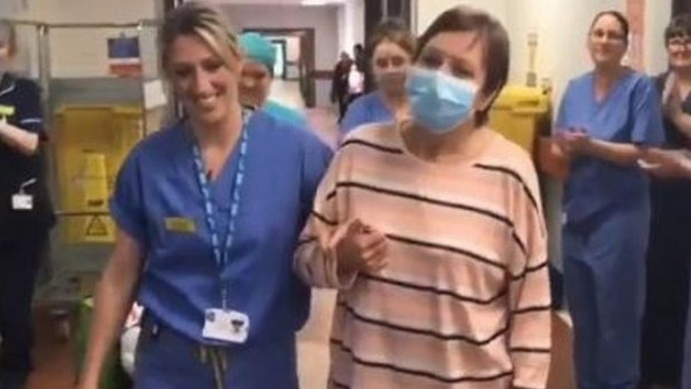 Sue Snelson when she left hospital