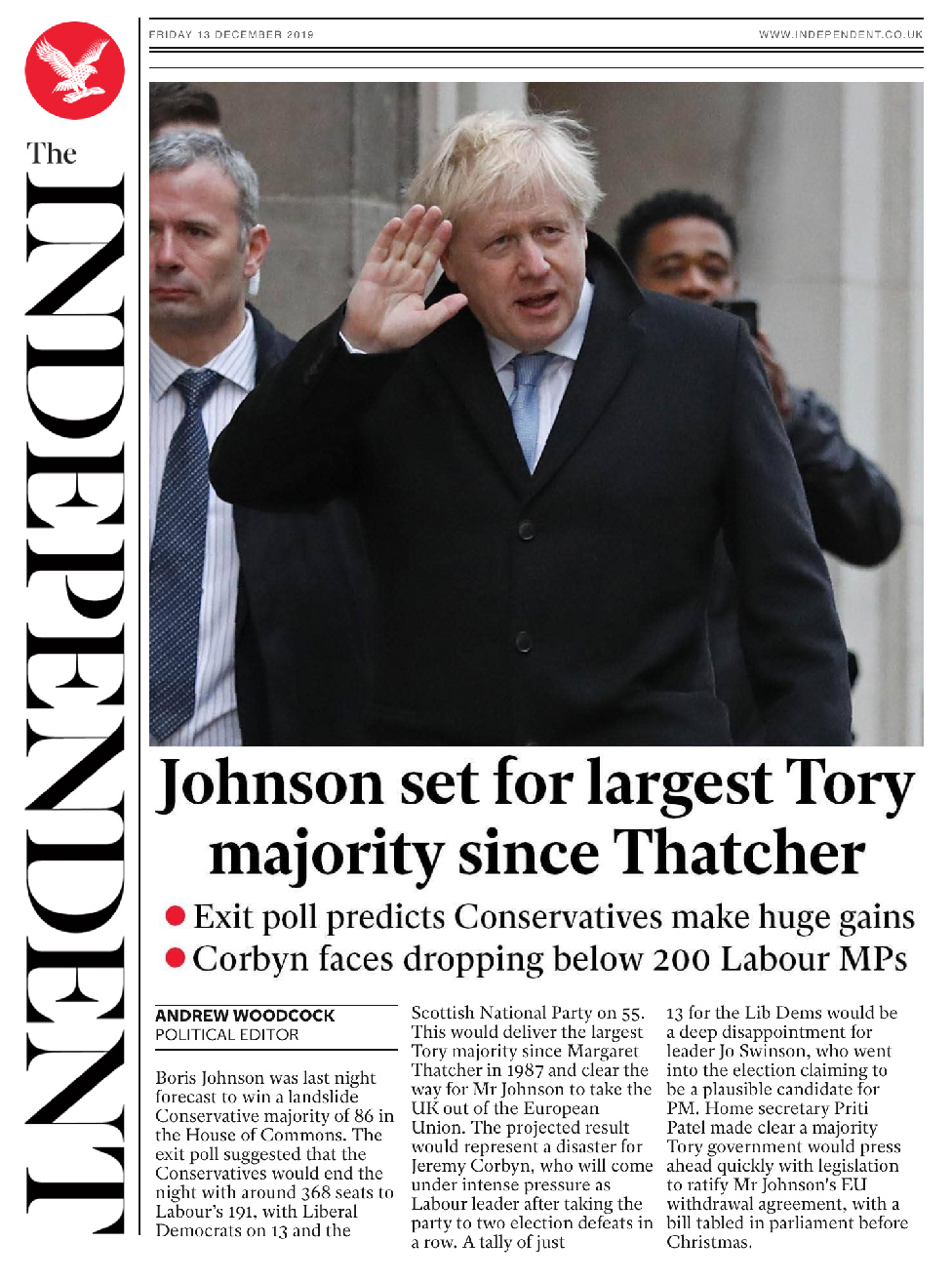The Independent front page