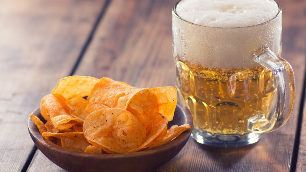 Crisps and beer