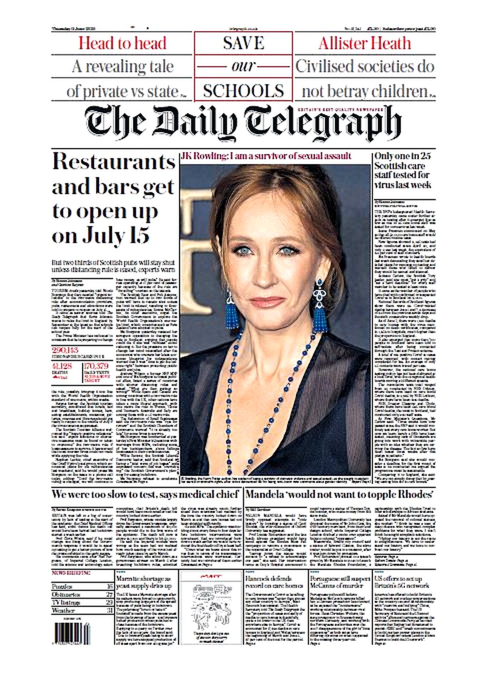 Scotland's papers JK Rowling's abuse past and Scotland tourism boost