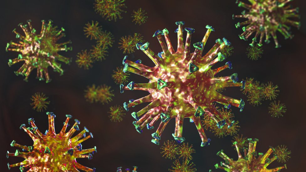 Imagen en 3D de un coronavirus