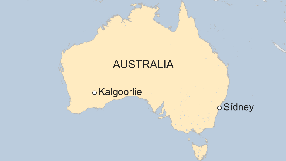 Mapa Kalgoorlie, Australia.