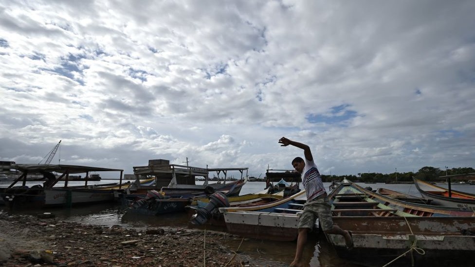 Lanchas pesqueras en Güiria, en el estado Sucre, vecino de Delta Amacuro y cercano a Trinidad