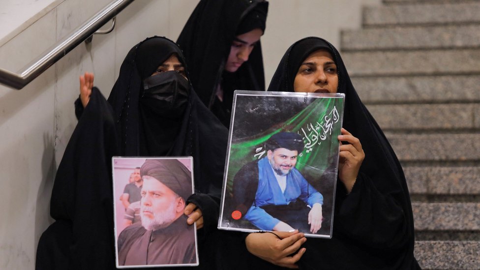 Some of Sadr's supporters are women.