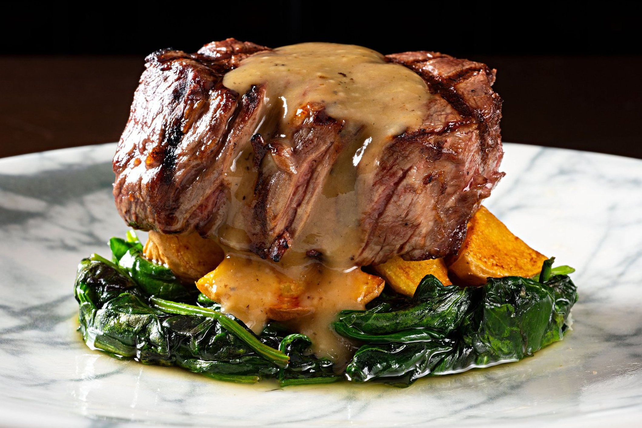A fillet steak on a plate