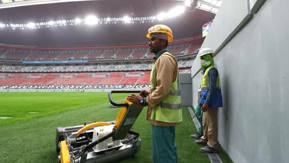 Worker at Al Bayt stadium in Qatar