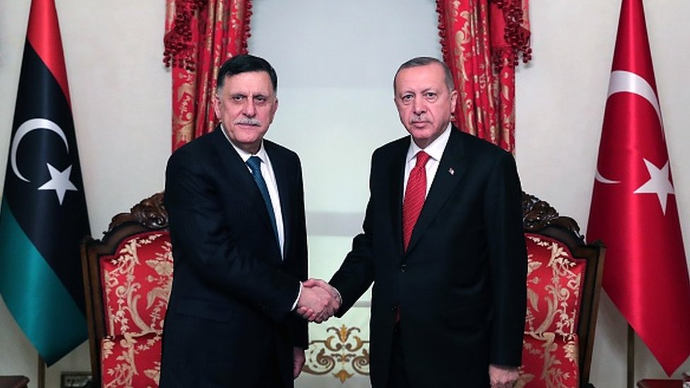 Trablus Hükümeti lideri Fayez el Sarraj ve cumhurbaşkanı Recep Tayyip Erdoğan