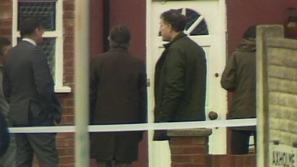 Сцена убийства Джерарда Хорау в Эдгвере в Лондоне, архивный кадр 1985 года