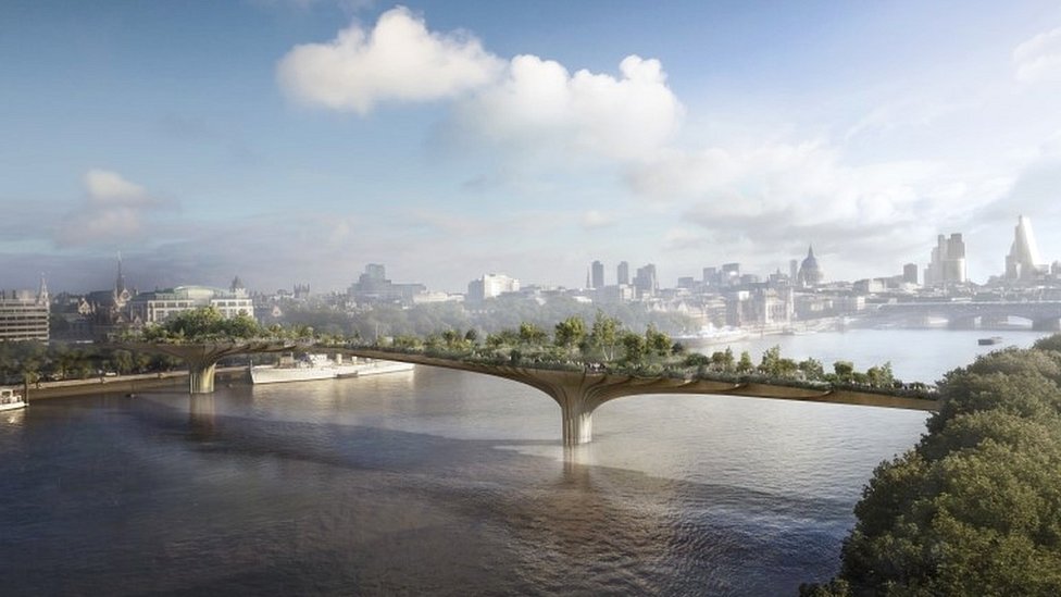 Впечатление художников от предложенного Садового моста через Темзу