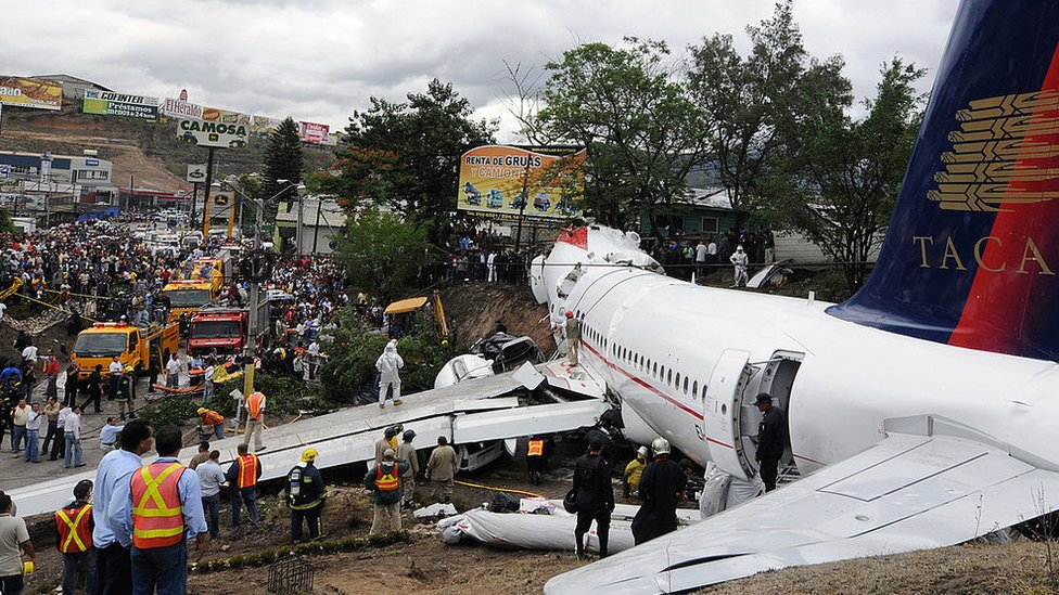Accidente en el aeropuerto de Tegucigalpa.