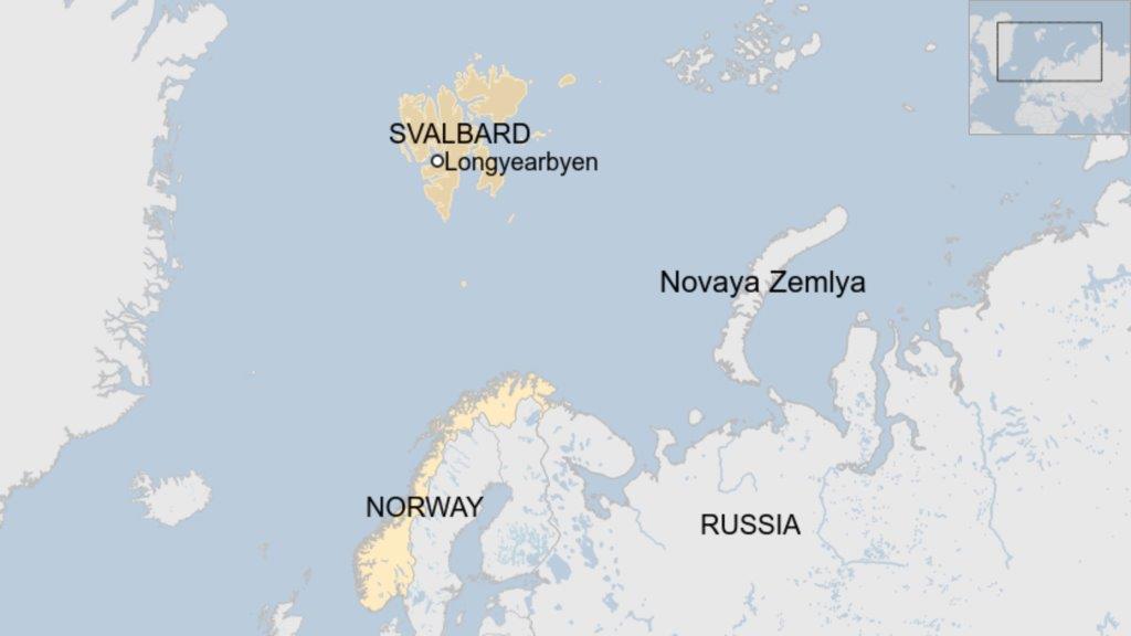 карта Норвегии, России и Баренцева моря