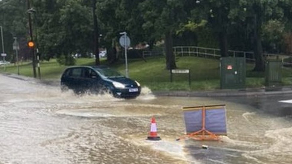 Flooding Haverhill roads closed after heavy rainfall BBC News