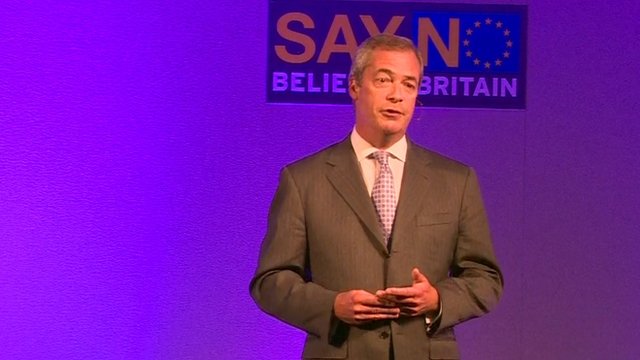 Ukip Leader Nigel Farage We Want Our Country Back Bbc News