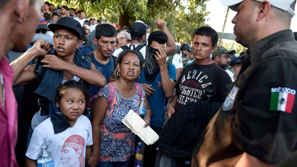 В прошлом месяце лица, ищущие убежища из Центральной Америки, встретились с представителями службы безопасности Мексики