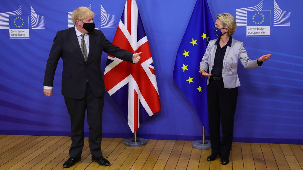 Boris Johnson and Ursula von der Leyen