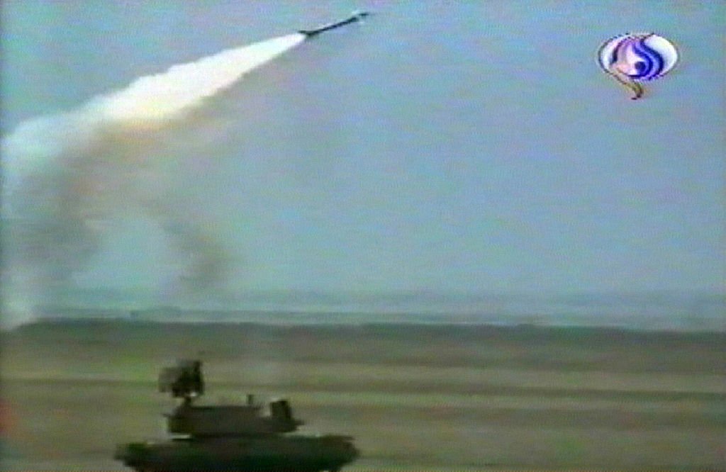 Iran's Revolutionary Guards firing a Russian-made Tor missile purchased in 2007